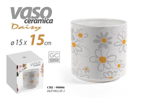 Vaso ceramica margherite fiori - ceramica,