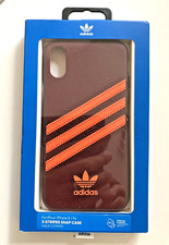 Adidas Apple iPhone XS / X  Case Cover custodia 3 Stripes snap  maroon / orange