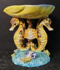 Antico svuotatasche in ceramica vietrese- Cavallucci firmati Avallone- Vietri an