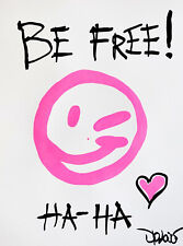 Dr. LOVE Be Free FUCK REBEL STREET ART  Banksy PICASSO Schifano Haring Rotella