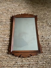 Antique Hand Made 20 1/2 x 12 1/2 inch Chippendale Style Wooden Framed Mirror
