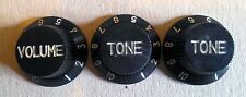 SET 3 MANOPOLE POT KNOB STRATOCASTER NERE (1V + 2T)