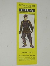segnalibro pubblicitario ARMATURE ARCIERE GIAPPONESE XVIII Sec FILA Giotto epoca