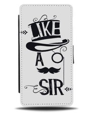 Custodia portafoglio Like A Moustache Sir flip monocolo gentiluomo posh tophat uomo E367