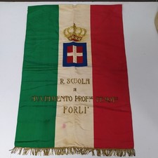 Stendardo da parata tricolore Regno d'Italia Scuola professionale Forlì