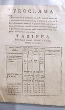 Proclama Preunitario con Tariffa Cambiamonete Originale Rif.120