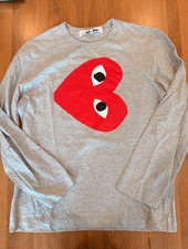 Camicia casual COMME des GARCONS PLAY cuore rosso manica lunga - Uomo Large L