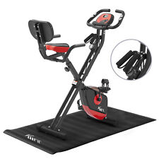KM-Fit Bici da Camera 2in1 Pieghevole Cardio 16 Livelli con Tappetino Incluso