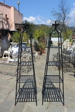 BELLISSIMA COPPIA PORTAFIORI  FERRO PIENO  DESIGN UNICO - XX SECOLO ITALIA