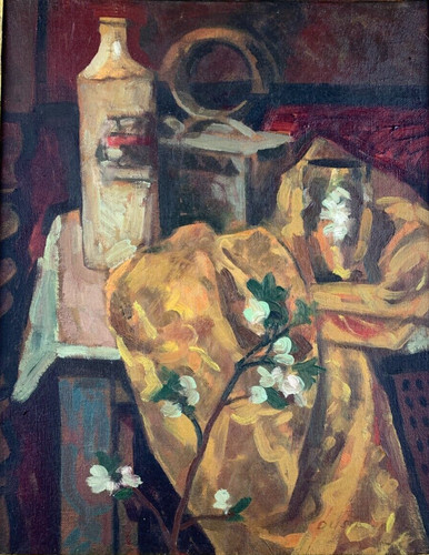 Antico dipinto olio natura