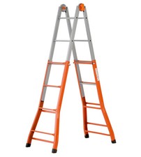 SCALA MULTIFUNZIONALE ALLUNGABILE IN ACCIAIO GIERRE 4+4 GRADINI