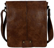 Borsello da Uomo Borsa a Spalla Vintage Tracolla Piccolo in eco Pelle Marrone