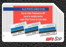 Scheda telefonica SIP "ALLE POSTE CHIEDI DI ME" lire 5000 RARA