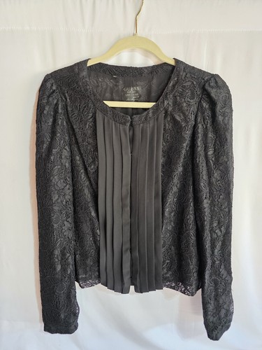 Giacca donna guess nera pizzo - nera,