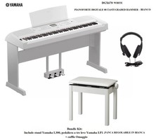 YAMAHA DGX670 WH PIANO DIGITALE 88 TASTI KIT STAND L300 + PEDALIERA LP1 + PANCA