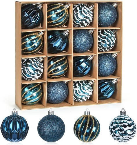 6cm palle natale blu scuro - 6cm,