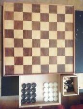 DAMA SCACCHIERA DA TAVOLO IN LEGNO FATTA A MANO PEZZO UNICO VINTAGE - Leggere D.