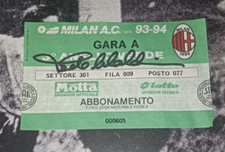AUTOGRAFO paolo maldini rare abbonamento stadio ac milan 93-94 LEGEND PASSIONE