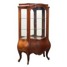 Vetrina Antica Stile Barocchetto Noce Decorazioni Italia XX Secolo Originale