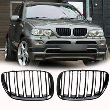 Griglia griglia radiatore doppia barra per BMW X5 E53 2003-2006 nera