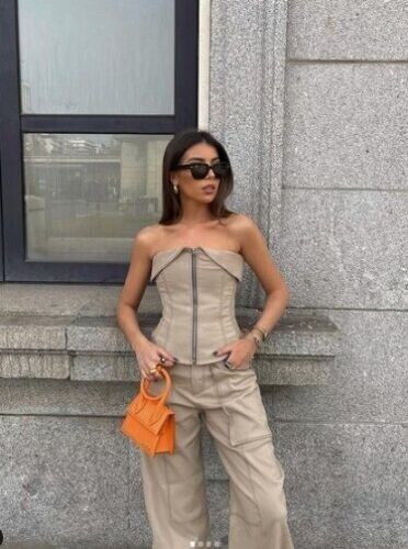 Zara mid waist trousers zips - mid,
