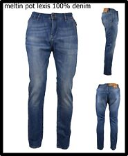 Meltin Pot Jeans Uomo Chino Pantaloni 100% Cotone Regular Leggeri Estivi 44 46