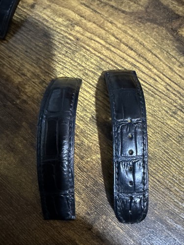 Omega leather strap black - strap,