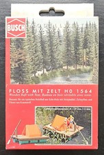 Busch Scala H0 1564 Zattera Di Legno Con Tenda Modello Di Treno Vintage