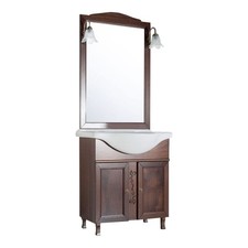 Mobile Bagno 75 cm da terra Composizione con Lavabo Specchio e Applique