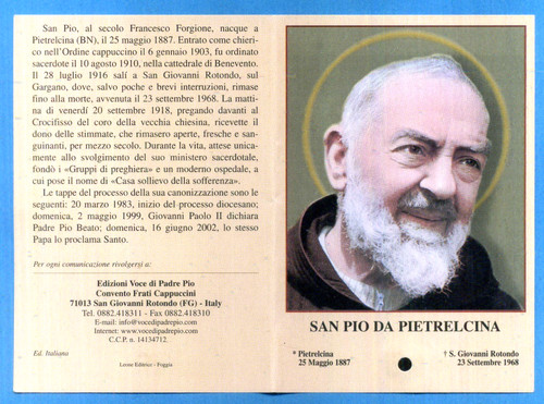 Santino holy card padre - card,