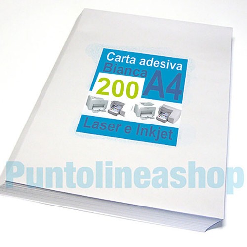 Carta adesiva bianca 200 - adesiva,
