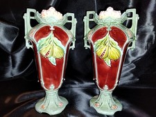 Coppia di Vasi in Ceramica Primi Anni '20, Stile Liberty/Art Nouveau