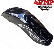Parafango posteriore moto personalizzato Project Bike Bobber Chopper fiamme nere