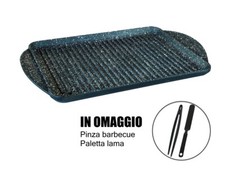 BISTECCHIERA GRIGLIATA ANTIADERENTE TEGLIA FORNO COTTURA PIETRA LAVICA CM 28X44