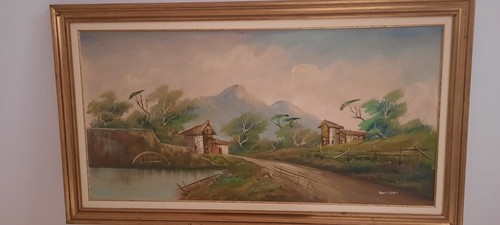 Quadro olio tela paesaggio - su,