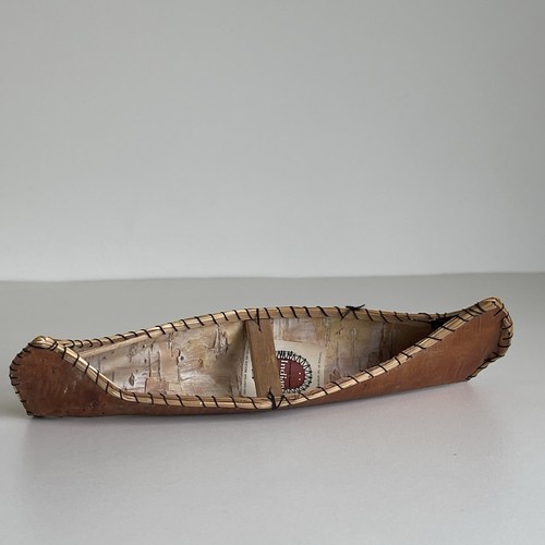 Vintage birch bark canoe - vintage,