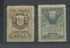 SAN MARINO 1910 STEMMI RARI 2V. ** LUSSO CERT.