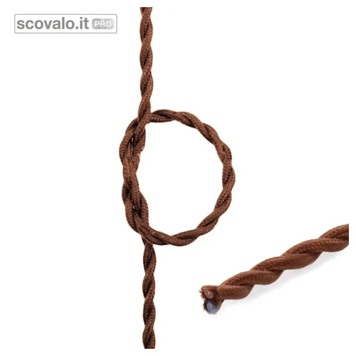 Cavo elettrico tessuto marrone - elettrico,