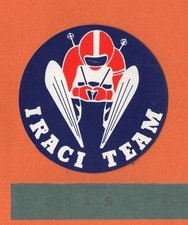 Adesivo Vintage Sticker Autocollant Aufkleber Ski Sci IRACI SKI TEAM