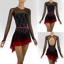 vestito competizione pattinaggio figura ghiaccio ginnastica costume danza vestito tintura
