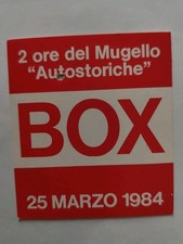 CARTELLINO BOX - 2 ORE DEL MUGELLO - AUTOSTORICHE- 25/3/1984