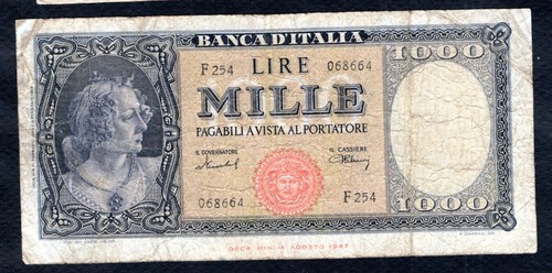 Italie 1000 lire 1948 - lire, 9.2.1948