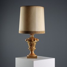 Lampada da Tavolo Eclettica Antica Legno Dorato Intagliato '800 Originale