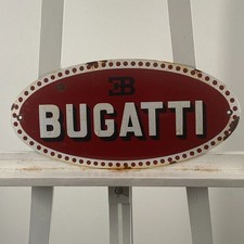 Insegna smaltata Bugatti - 46x22 cm (18,1x8,7") - Insegna pubblicitaria in...