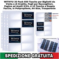 Raccoglitore Di 30 Fogli, 600 Tasche x Biglietti Da Visita O Schede Telefoniche 