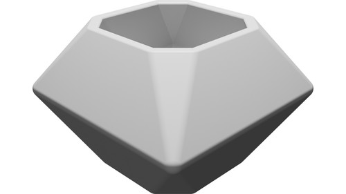 Vaso fioriera low poly - fioriera,
