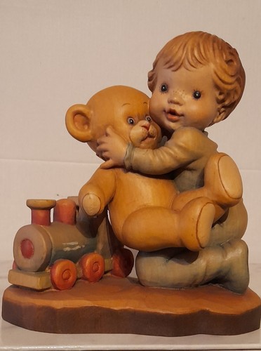 Statuina legno scolpito - , marca