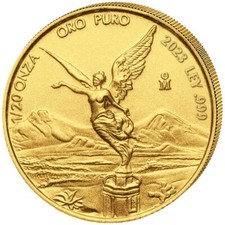 Moneta oro Libertad dea della vittoria 2023 - Messico - moneta da investimento premium - 1/20 oz ST
