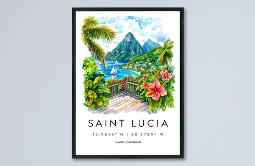 Poster acquerello santa - poster, lucia