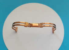 CINTURINO BRACCIALE RIGIDO PLACCATO ORO OROLOGIO DONNA ANTICO PAPILLON ANSA 12